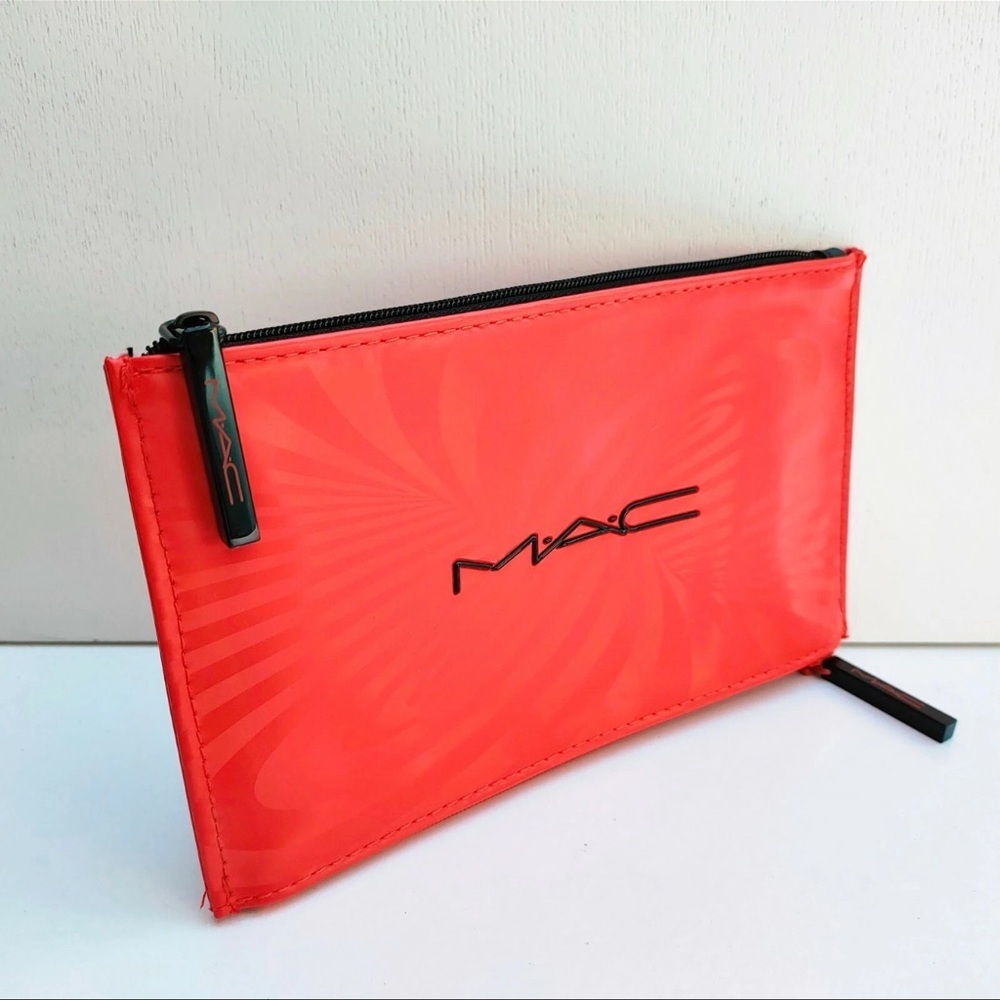 MAC Red  double use bottom and top cosmetic bag